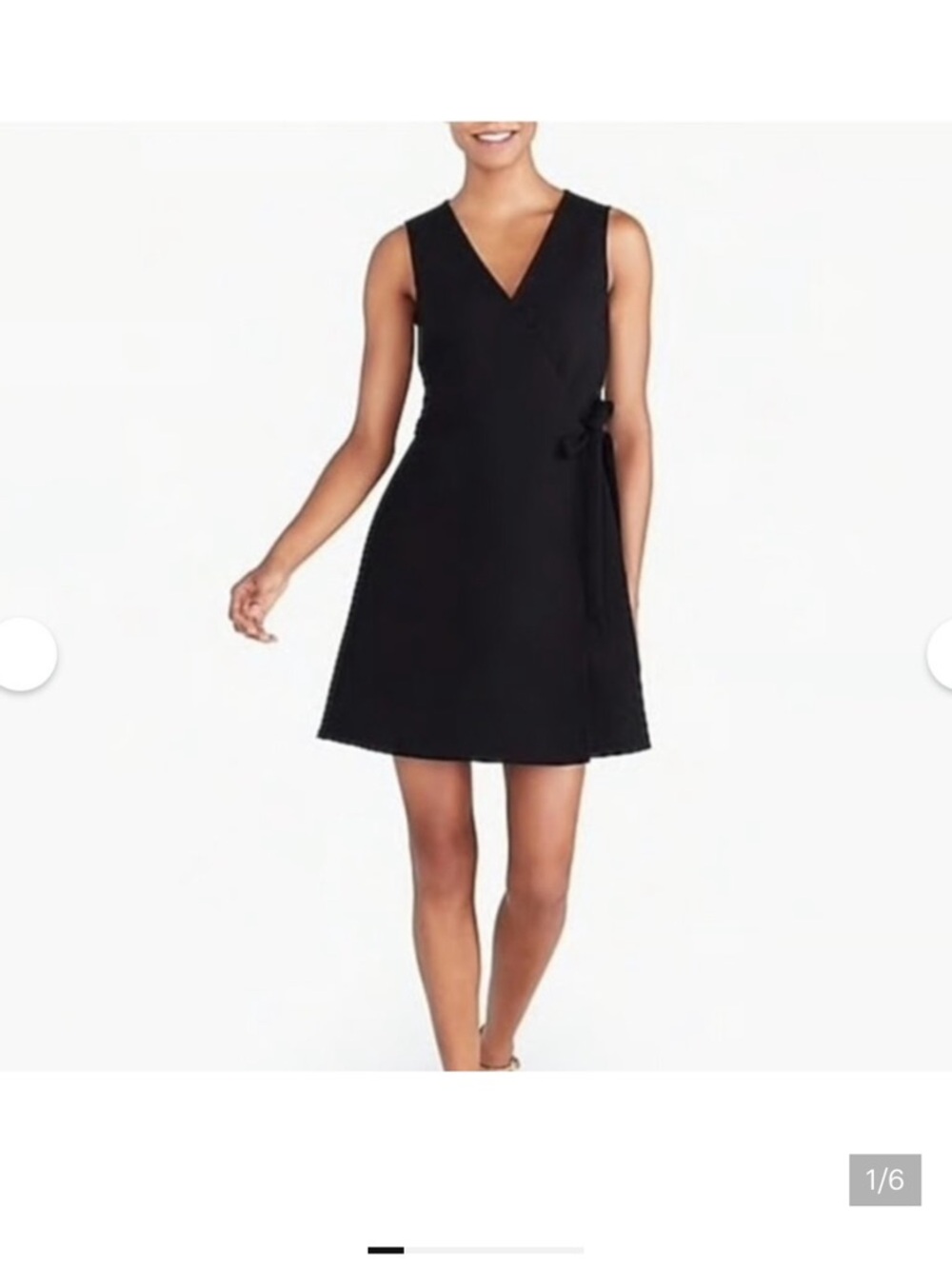 J. Crew Black Sleeveless V-Neck Wrap Mini Dress